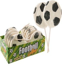 Gro&szlig;er Fu&szlig;ball-Lolli im Display (12 Stk.)