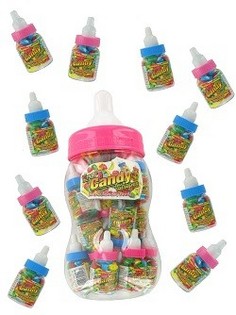 20 Mini-Babyflaschen mit S&uuml;&szlig;igkeiten in Gro&szlig;flasche (2x20er-Set)
