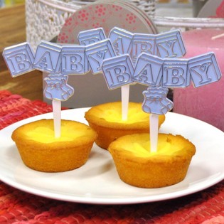 GEBURT CUPCAKE-PICKER - BABYBLAU (12 Stk.)