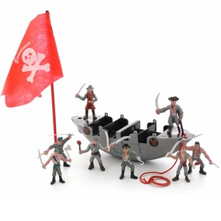 Piratenschiff mit Piraten im Beutel