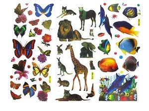 Stickerb&ouml;gen mit gro&szlig;en Tieren (40 Stk.)