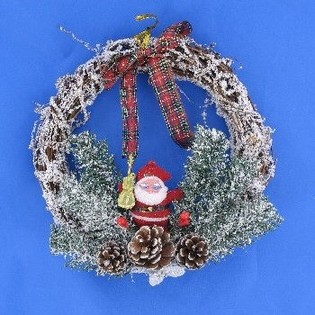 KLEINER LUXUS-WEIHNACHTS-TÜRHÄNGER MIT SCHNEE-OPTIK
