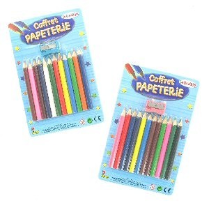 Bleistifte mit Anspitzer auf Karte (12er-Pack)