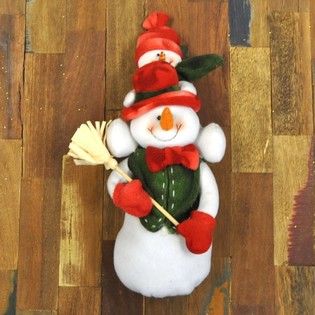 PLÜSCH-SCHNEEMANN MIT SCHNEEBABY AUF DEN SCHULTERN 38 CM (1 Stk.)