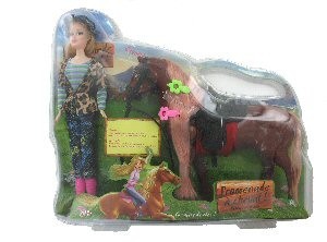 Puppe mit Pferd Spielset