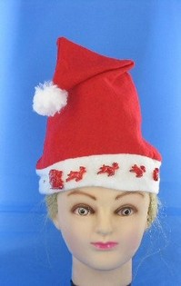 WEIHNACHTSMÜTZE mit LEUCHTENDEM SCHLITTEN (12 Stk.)