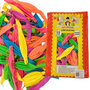 Punchballons mit Gummiband (50er-Pack)