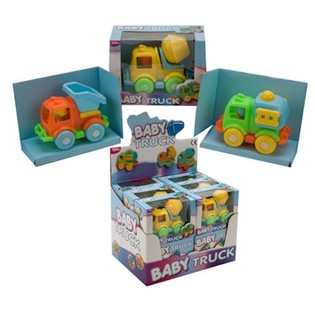 Baby-Baufahrzeuge im Display (12er Set)