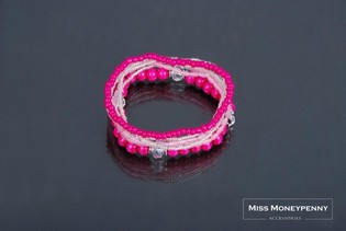 Ibiza-Armband 7-reihig Rosa (1 Stk.) - B2B Großhandel