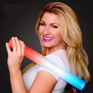 LED-FOAM STICKS - MULTI COLOR BAR PARTY - ROT / WEISS / BLAU (24st).