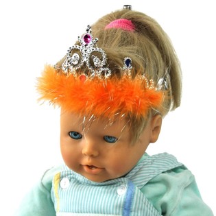 Silber Krone mit ORANGE PLUSH EDGE (12st).