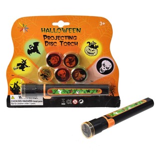 Halloween-Projektionstaschenlampe auf Karte (mit 6 Aufs&auml;tzen)