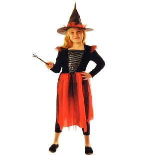 HEXEN KOST&Uuml;M SCHWARZ / ROT F&Uuml;R KINDER - SIZE 146