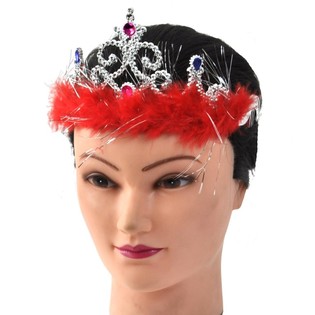 Silberne Prinzessinnenkrone mit Pl&uuml;sch - Modell 4 (12 Stk.)