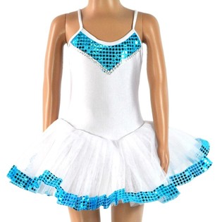 WEISS / BLAU TUTU F&Uuml;R KINDER - SIZE 6