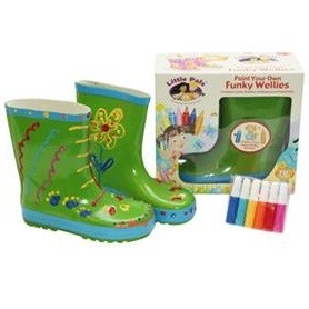 FUNKY WELLIES - GUMMISTIEFEL ZUM BEMALEN - GR&Uuml;N / GR&Ouml;SSE: 26