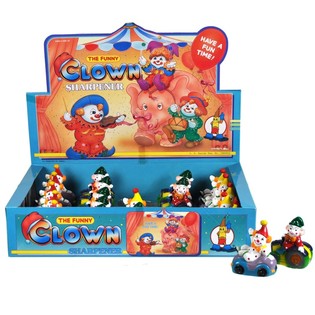 Clown auf Fahrzeug Anspitzer im Display (24 Stk.)