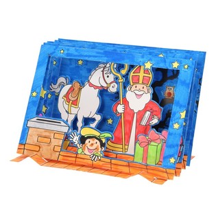 Sinterklaas / Nikolaus 3D-Guckkasten-Bastelset (12 Stk.)