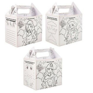 Men&uuml;boxen Prinzessin zum Ausmalen - 14 x 9,5 x 18 cm (24 St&uuml;ck)