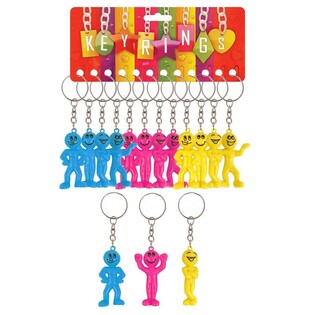 Smiley M&auml;nnchen Schl&uuml;sselanh&auml;nger (12er-Set) | B2B Gro&szlig;handel