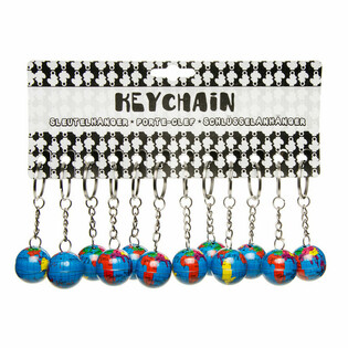 KEY RING WORLD GLOBE METAL (48 St&uuml;ck)