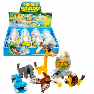 Brick Bausteine im &Uuml;berraschungsei - Mix Dschungeltiere (12 Stk.)