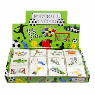 Fun Tattoos Fu&szlig;ball-Design - Display mit 48 Packungen (12 Tattoos pro Packung)