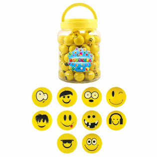 Smiley Funny Faces Flummis &Oslash;3,3cm in Dose (72 Stk.)