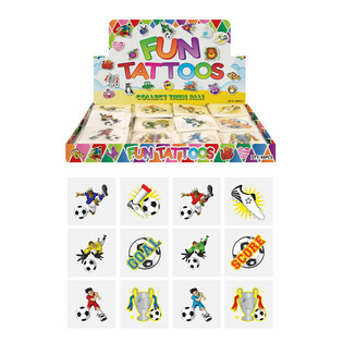 FUN TATTOOS - Fu&szlig;ball-Design Display (48 P&auml;ckchen &agrave; 12)