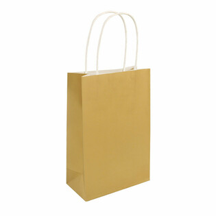 Papiert&uuml;te mit Henkel - 14x21x7 cm - Farbe: Gold (24 Stk.)