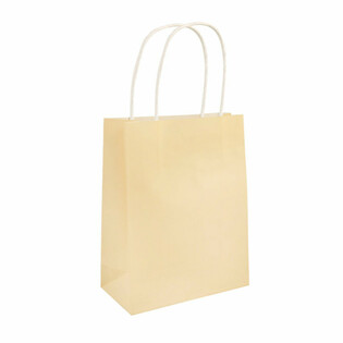 PAPIERTRAGETASCHE MIT HENKELN - 14x21x7 cm - Elfenbein (24 Stk.)