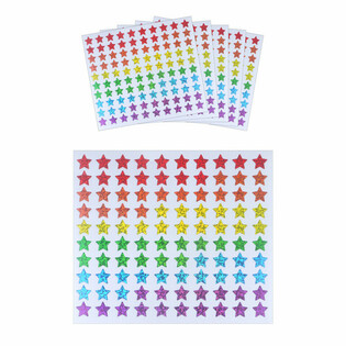 FUN STICKERS - BUNTE STERNE - 100 STICKER PRO BOGEN (5 Stk.)