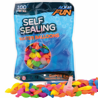 AQUA FUN - 100x Selbstschlie&szlig;ende Wasserbomben (6er-Pack)