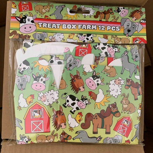 Mitgebringsel-Boxen Bauernhof-Tiere - 12x12,5x6 cm (12 Stk.)