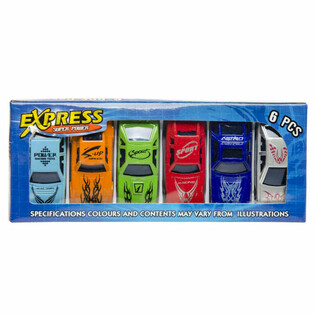 6 Spielzeugautos in Geschenkbox