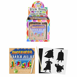 Eco Friendly Magisches Kratzpapier Superhelden Display (108 Stk.)