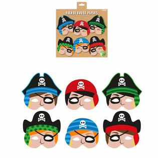 ECO FRIENDLY Piraten Papiermasken - 12 St&uuml;ck Sortiert