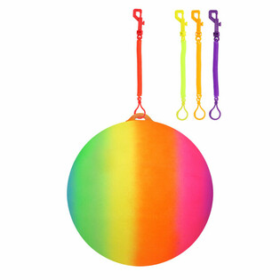 REGENBOGENBALL MIT SCHNUR / BUNGEBALL &Oslash;23 Cm (24 Stk.)