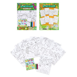 GROSSES MAL-SET - MODELL: DINOSAURIER - Ma&szlig;e 22x30x1 CM (12 Stk.)