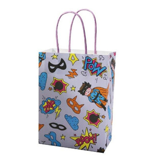 PAPIERGESCHENKT&Uuml;TE &ndash; SUPERHELD &ndash; Gr&ouml;&szlig;e: 100 x 100 x 100 cm. 16x9x22 CM (12Stk.)