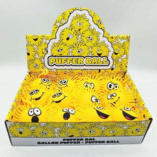 KUGELBALL MIT EMOTIONSGESICHT - 10CM - IM DISPLAY (12STK.)