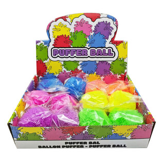 KUGELBALL MIT KR&Auml;FTIGEN FARBEN - 8CM - IM DISPLAY (12STK.)