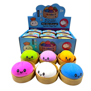 RAGE - Squishy Bun Dumplings GROSS (Ma&szlig;e 8,5 x 8,5 x 4,8 cm) - Viral 2026 Spielzeug Fidget Toy - 12 Stk.