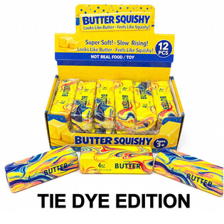 RAGE - SQUISHY BUTTER % BOTER - MODELL: TIE DYE - SLOW RISING - Ma&szlig;e 13x4x4 cm - IM DISPLAY (12 Stk.)