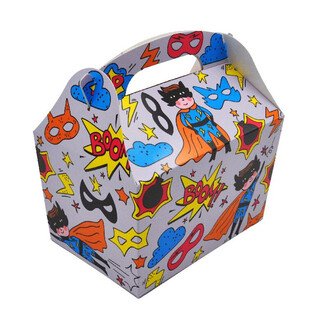 MEN&Uuml;BOX MODELL: SUPERHERO - Ma&szlig;e 18.5x12x19 CM - FOODBOX - KIDSBOX (24 Stk.)