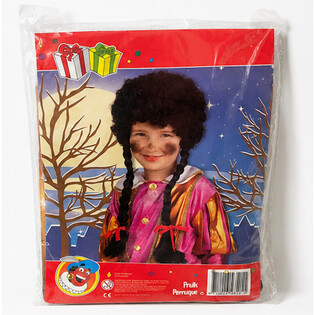 KINDER PIET-PER&Uuml;CKE MIT SCHWARZEN LOCKEN & 2 Z&Ouml;PFEN (1 Stk.)