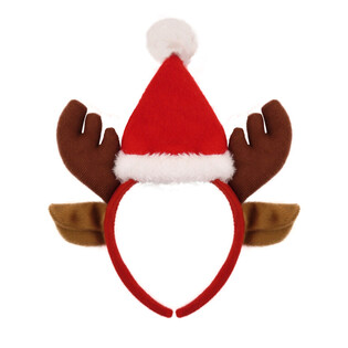 WEIHNACHTS-RENTIER-HAARREIF MIT WEIHNACHTSM&Uuml;TZE (48 Stk.)