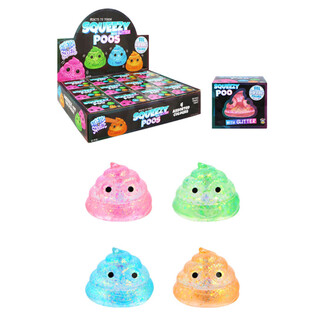 SQUEEZE KOT - MIT SUGAR GEL GLITZERF&Uuml;LLUNG - FARBMIX - IM DISPLAY (12 Stk.)