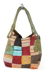 B-FAIR Patchwork-Tasche Groß Grün (1 Stk.)